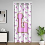 Homemissing Sevimli Mor Kurdele Kapı Perdesi Kapı Açma Pencere 106 x 203 cm Monogram Isı Yalıtımlı Geçici Oda Bölücü Kişiselleştirilmiş İlk L Gardırop Koruma Yay Yatak Odası Oturma Odası Mikrofiber