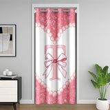 Homemissing Sevimli Papyon Kapı Perdesi Kapı Açılış Penceresi 132 x 213 cm İlk Harf T Isı Yalıtımlı Geçici Oda Bölücüler Sevimli Aşk Kalp Dolap Örtüsü Pembe Kız Kemerli Oturma Odası
