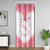 Homemissing Sevimli Papyon Kapı Perdesi Kapı Açılışı Gizlilik Başlangıç Harfi S Dolap Örtüsü Sevimli Aşk Kalp Oda Bölücü Perde 86 x 203 cm Pembe Kız Fiyonk Yatak Odası Oturma Odası