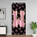 Homemissing Sevimli Pembe Fiyonklu Kapı Perdesi Giriş Gizlilik için Monogramlı Dolap Örtüsü Kişiselleştirilmiş İlk W Oda Bölücü Perde 132x213cm Coquette Ilmek Yatak Odası Oturma Odası Pencere