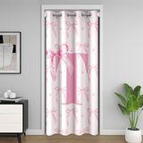Homemissing Sevimli Pembe Fiyonklu Kapı Perdesi Kapı Gizliliği için 150x203 cm 1 Panel, Kişiselleştirilmiş T Harfi Klozet Örtüsü, Sevimli Coquette Fiyonklu Düğüm Odası Bölücü Perde, İlk Harf T Yatak