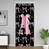 Homemissing Sevimli Pembe Fiyonklu Kapı Perdesi Kapı Gizliliği için 86x203 cm 1 Panel, İlk Harf A Dolap Örtüsü, Sevimli Koket Fiyonklu Düğüm Oda Bölücü Perde, Kişiselleştirilmiş Mektup A Yatak Odası