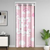 Homemissing Sevimli Pembe Gökkuşağı Kapı Perdesi Kapı Perdesi Gizlilik Yıldız Ay Baskılı Dolap Örtüsü Kişiselleştirilmiş E Harfi Oda Bölücü Perde 132x213 cm Aşk Kalp Yatak Odası Oturma Odası Pencere