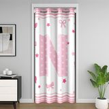 Homemissing Sevimli Pembe Kurdele Kapı Perdesi Kapı Açma Gizlilik İlk Harf N Yatak Odası Oturma Odası için Gardırop Örtüsü Kawaii Yay Oda Bölücü Perde 106 x 203 cm Karartma Karartması