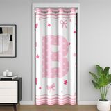 Homemissing Sevimli Pembe Kurdele Kapı Perdesi Kapı Açma Mahremiyeti İlk B Harfi Yatak Odası Oturma Odası için Gardırop Örtüsü Kawaii Yay Oda Bölücü Perde 150 x 203 cm Karartma Karartması