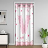 Homemissing Sevimli Pembe Kurdele Kapı Perdesi Kapı Açma Pencere 86 x 203 cm İlk Harf V Isı Yalıtımlı Geçici Oda Bölücüler Kawaii Kurdele Gardırop Örtüsü Yatak Odası Oturma Odası Mikrofiber