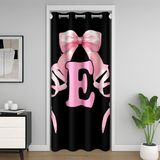 Homemissing Sevimli Pembe Kurdele Kapı Perdesi Pencere 150 x 203 cm İlk Harf E Isı Yalıtımlı Geçici Oda Bölücü Kız Yay Gardırop Koruma Rüya Gibi Prenses Oturma Odası