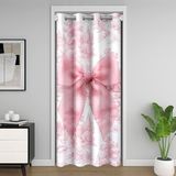 Homemissing Sevimli yay kapı perde kapı pencere 150x203cm ilmek termal yalıtımlı geçici oda bölücüler prenses dekor dolap kapağı Kawaii papyon yatak odası oturma odası mikrofiber