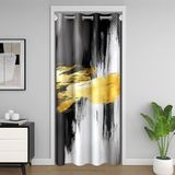 Homemissing Siyah Beyaz Kapı Perdesi Kapı Pencere için 150x203cm Soyut Sanat Isı Yalıtımlı Geçici Oda Bölücüler Modern Sanat Dolap Kapağı Geometrik Yatak Odası Oturma Odası Mikrofiber