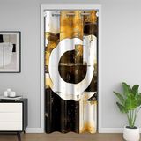 Homemissing Siyah, Beyaz ve Altın Soyut Sanat Kapı Perdesi, Kapı Gizliliği için, 150 x 203 cm, Dolap Örtüsü, Soyut Oda Bölücü Perde, Modern Sanat Yatak Odası Oturma Odası Moda Yatak Odası Dekoru
