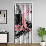 Homemissing Siyah, Gri ve Pembe Soyut Sanat Kapı Perdesi, Kapı Gizliliği için, 106 x 203 cm, Dolap Örtüsü, Modern Sanat Odası Bölücü Perde, Soyut Yatak Odası Oturma Odası Moda Yatak Odası Dekoru