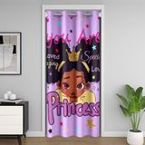 Homemissing Siyah Kız Kapı Perdeleri Gizlilik Rüya Gibi Prenses Oda Bölücü Perde Afrikalı Amerikalı Kız İlham Verici Sözler %30-50 Karartma Perdesi 132x203 cm Oda Dekoru Mor Pencere Uygulamaları