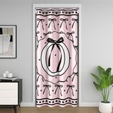 Homemissing Siyah Pembe Kurdele Kapı Perdesi Kapı Açma Mahremiyet İlk Harf Yay O Gardırop Koruma Prenses Monogram Oda Bölücü Perde 86 x 203 cm Yatak Odası Oturma Odası Pencere Uygulamaları