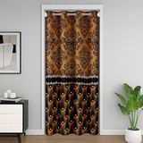 Homemissing Siyah ve Sarı Damask Kapı Perdesi Kapı Perdesi Gizlilik Çiçek Parıltılı Dolap Örtüsü Jakarlı Oda Bölücü Perde 132x213 cm Bohem Damask Baskı Yatak Odası Oturma Odası Pencere Uygulamaları