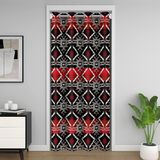Homemissing Southwest Kapı Perdesi Kapı Gizliliği için 106 x 203 cm Çocuklar Kırmızı Dikişli Batı %30 -%50 Oda Karartma Erkek Kız Gençler için Tribal Yerli Oda Bölücü Perde Örtüsü