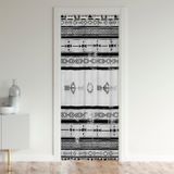 Homemissing Southwestern Dolap Kapı Örtüsü Perde Oturma Odası için Tribal Kapı Perdesi Geometrik Oda Bölücü Perde Örtüsü Kızılderili Tasarımı Siyah Beyaz Pencere Uygulamaları 106 x 203 cm