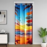 Homemissing Stil Kapı Perdesi Kapı Gizliliği için Yaz Plaj Dolap Örtüsü Kıyı Odası Bölücü Perde 150x203cm Tropikal Baskılı Yatak Odası Oturma Odası Pencere Uygulamaları
