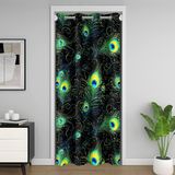 Homemissing Tavus Kuşu Tüyleri Kapı Perdesi Kapı Perdesi 106 x 203 cm Çocuklar Yaban Hayatı %30-%50 Oda Karartma Erkek Kız Gençler için Kraliyet Tavus Kuşu Kuş Odası Bölücü Perde Örtüsü