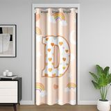Homemissing Turuncu Gökkuşağı Kapı Perdesi Kapı Perdesi Gizlilik Yıldız Ay Baskılı Dolap Örtüsü Kişiselleştirilmiş D Harfi Oda Bölücü Perde 86x203 cm Renkli Aşk Kalp Yatak Odası Oturma Odası Pencere