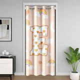 Homemissing Turuncu Gökkuşağı Kapı Perdesi Kapı Perdesi Gizlilik Yıldız Ay Baskılı Dolap Örtüsü Kişiselleştirilmiş E Harfi Oda Bölücü Perde 150x203 cm Renkli Aşk Kalp Yatak Odası Oturma Odası Pencere