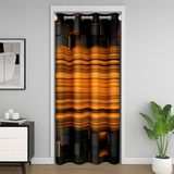 Homemissing Turuncu Siyah Kapı Perdesi Kapı Perdesi Gizlilik Geometrik Dolap Örtüsü Yatak Odası Oturma Odası için Modern Soyut Sanat Odası Bölücü Perde 106x213 cm Lüks Karartma Şerit Hatları