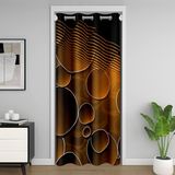 Homemissing Turuncu ve Siyah Kapı Perdesi Kapı Perdesi 132x203 cm Çocuklar Daire Oda Bölücü Perde Örtüsü Geometrik %30 -%50 Oda Karartma Perdesi Modern Pencere Uygulamaları Oda Dekoru