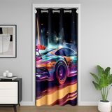 Homemissing Turuncu Yarış Arabası Kapı Perdesi Gizlilik için 106x203 cm Hız Spor Araba Odası Bölücü Perde Kapağı Yarış Arabası Ekstrem Sporlar %30 -% 50 Oda Karartma Perdeleri Modern Sanat Pencere