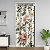 Homemissing Vintage Çiçekli Kapı Perdesi Kapı Perdesi Gizlilik Bahçe Çiçek Dolap Örtüsü Boho Oda Bölücü Perde 106x213 cm Yatak Odası Oturma Odası Pencere Uygulamaları