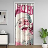 Homemissing Vintage Noel Baba %30-%50 Oda Karartma Perdesi Pembe Noel Noel Kapı Perdesi Kapı Gizliliği için 132 x 203 cm Mutlu Noeller Odası Bölücü Perde Örtüsü Noel