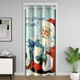 Homemissing Vintage Noel Baba Bölücü Perde Noel Temalı Kapı Perdesi Kapı Perdesi Gizlilik için 106x203 cm Noel Noel %30 -%50 Oda Karartma Perdesi Noel Pencere Uygulamaları