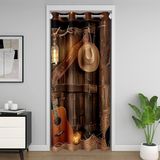Homemissing Western Country Kapı Perdesi Kapı Pencere için 106x203 cm Vahşi Batı Kovboy Isı Yalıtımlı Geçici Oda Bölücüler Rustik Dolap Kapağı Vintage Yatak Odası Oturma Odası Mikrofiber