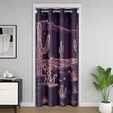 Homemissing Western Kapı Perdesi Kapı Perdesi Gizlilik Çöl Kaktüs Dolap Örtüsü Yatak Odası Oturma Odası için Mor Oda Bölücü Perde 150 x 203 cm Vintage Güneybatı Karartma Karartma Ev Dekoru