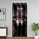 Homemissing Wolf Karartma Yalıtımlı Termal Perde 1 Panel, 150 x 203 cm Yaban Hayatı Kapı Perdesi Kapı Gizliliği için Vahşi Hayvan Kapı Örtüsü Perde Oda Dekoru Orman Tilki Odası Bölücü Perde Örtüsü