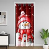 Homemissing Xmas Temalı Kapı Perdesi Kapı Perdesi 106x203 cm Kawaii Kardan Adam Termal Yalıtımlı Geçici Oda Bölücüler Merry Christmas Dolap Örtüsü Yatak Odası Oturma Odası Mikrofiber