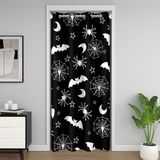 Homemissing Yarasa %30-%50 Oda Karartma Karartma Yalıtımlı Termal Perde 106 x 203 cm Çocuk Örümcek Ağı Kapı Perdesi Kapı Açılması için Gizlilik Cadılar Bayramı Siyah Oda Bölücü