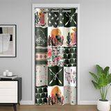 Homemissing Yeşil Batı Aztek Klozet Örtüsü Çocuklar 86x203 cm Boğa Kafatası Oda Bölücü Perde Örtüsü Vahşi Cowgirl Çizmeler Güneybatı Rustik Çiçekli Kapı Perdesi Kapı Gizliliği için %30-%50 Karartma
