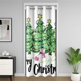 Homemissing Yeşil Noel Ağacı Kapı Kapağı Perde Kapı Gizliliği için 86x203cm Merry Christmas Odası Bölücü Kapı Perdesi