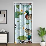 Homemissing Yeşilbaş Ördek Kapı Perdesi Kapı Perdesi 132 x 203 cm Ördek Odası Bölücü Perde Avcılık Balıkçılık Göle Hoş Geldiniz Çiçek %30-%50 Karartma Perdesi Botanik Yeşil Pencere Uygulaması
