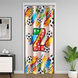 Homemissing Z harfi kapı perdesi kapı penceresi için 132x203cm futbol termal yalıtımlı geçici oda bölücüler alfabe dekoratif dolap kapağı spor temalı yatak odası oturma odası mikrofiber