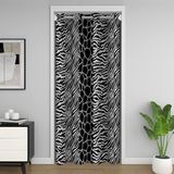 Homemissing Zebra Çizgili Kapı Perdesi Kapı Perdesi Gizlilik Leopar Baskılı Dolap Örtüsü Zebra Leopar Kürk Oda Bölücü Perde 150x203 cm Vahşi Hayvan Derisi Karartma Balck Gri Ev Dekoru