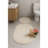 HOMEMOME OVAL PAMUKLU DÜZ BANYO PASPAS SETİ