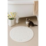 HOMEMOME Yuvarlak Banyo Paspası 60x60 Beyaz Renk