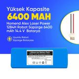Homend Alex Laser Power 1284H Robot Süpürge 6400 Mah 14.4 V Batarya – Orjinal Uyumlu Uzun Ömürlü, Yüksek Performans Pil