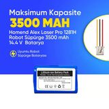 Homend Alex Laser Pro 1281H Robot Süpürge 3500 mAh 14.4 V Batarya – Orjinal Uyumlu Uzun Ömürlü, Yüksek Performans Pil