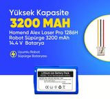Homend Alex Laser Pro 1286H Robot Süpürge 3200 Mah 14.4 V Batarya – Orjinal Uyumlu Uzun Ömürlü, Yüksek Performans Pil