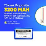 Homend Alex Laser Pro 1294H Robot Süpürge 3200 Mah 14.4 V Batarya – Orjinal Uyumlu Uzun Ömürlü, Yüksek Performans Pil