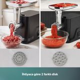 Homend Et Çekme & Salça & Sucuk & Içli Köfte Aparatlı Paslanmaz Çelik Kıyma Yapma Makinesi - Siyah