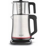 Homend Royaltea Elegant 1767H 1800W Çelik Çay Makinesi; 1.7 Lt Su Isıtıcı, 1 Lt Cam Demlik, Susuz Çalışma Emniyeti, Otomatik Kapanma ve Paslanmaz Çelik - Gri