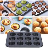 Homeneeds 12 Bölmeli Yapışmaz Muffin Kalıbı | Metal Cupcake, Mini Kek, Tart ve Kiş Fırın Tepsisi | Dayanıklı Fırın Kalıbı