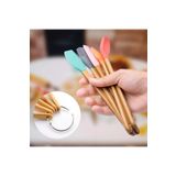 homeneeds Bambu Saplı Silikon 5 Renkli Mini Spatula Fırça Seti